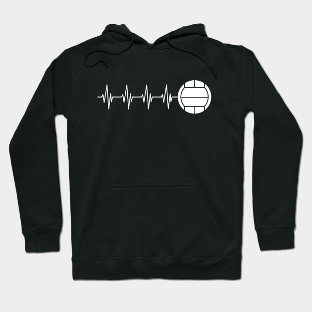 Volleyball Heartbeat w Hoodie by KC Happy Shop